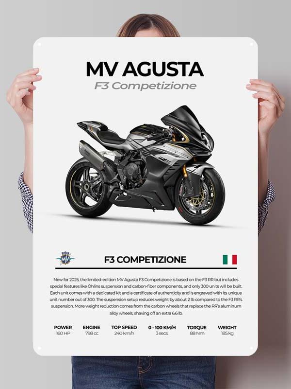 Жестяная табличка MV Agusta Постер с мотоциклом Декор спальни Декор комнаты Мужские Индивидуальные металлические таблички для гаража Настенное искусство Декор
