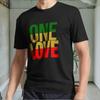 Новая мужская черная футболка Rasta Colors One Love с активным логотипом, смешная, размеры от S до 5XL