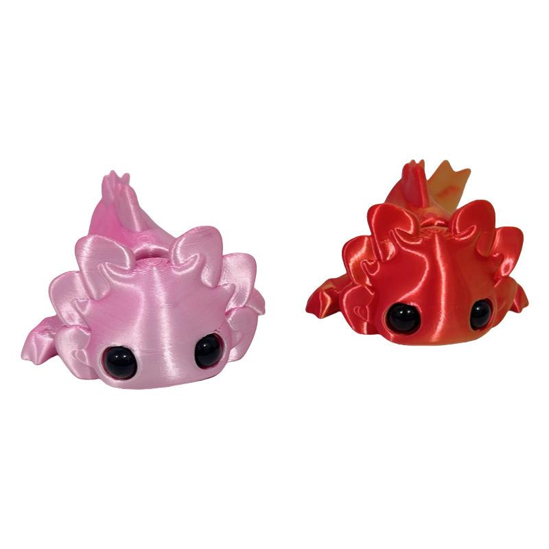 Набор маленьких животных, напечатанных на 3D-принтере, Милый детеныш саламандры с подвижными суставами, 3D-печатные животные для дома, офиса, рукоделия, Печатные фигурки, Рождественские подарки