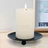Round Pillar Metal Plate Golden Festival Candlestick Holder Simple Candle Base Tray  for Home