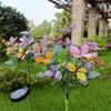 Dazzling solar butterfly garden light - with dual effects (static and flickering) Courtyard Art 17 Butterfly and Flower Ensemble