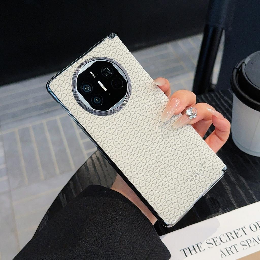 Чехол для Huawei Mate X7/X6/X5/X3 Кубический Центральная Ось Роскошная PU Кожа Магнитная Беспроводная Зарядка Защитная Задняя Крышка Оболочка