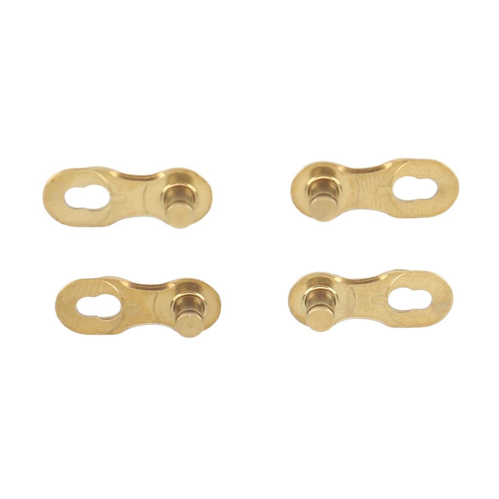 2 пары звеньев велосипедной цепи из легированной стали, шлифованные и полированные, 11-скоростные, быстросъемные звенья для горного и шоссейного велосипеда, золотистые