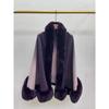 Gradual Change Color Fur Collar Warm Knitted Cardigan Shawl Cape Women 0857 #