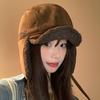 Japanese Sweet and Versatile Corduroy Lei Feng Hat Autumn and Winter Outdoor Ear Protection Hat Windproof Retro Warm Hat Women
