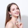 Потрясающие свадебные серьги высшего качества с кубическим цирконом Micro Pave, большие круглые серьги-капли для свадебного подарка, аксессуары