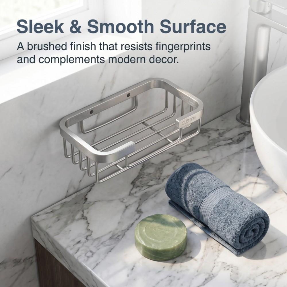 Stainless Steel Soap Dish Silver Soap Organizer Box Space Saving Soap Rack  Daily