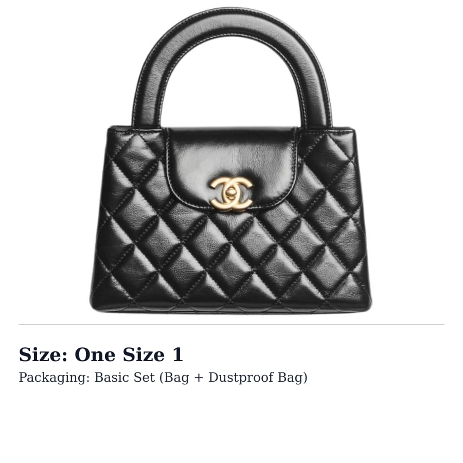 Chanel 23K Kelly Глянцевая состаренная телячья кожа Металл золотистого тона Мини-сумка на руку Черный AS4416-B14296-94305
