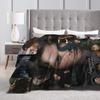 The Vampire Diaries Damon Salvatore TV Series Flannel Blankets  Warm Throw Blanket for Couch Bed Travel Bedspread Sofa Bed Cover