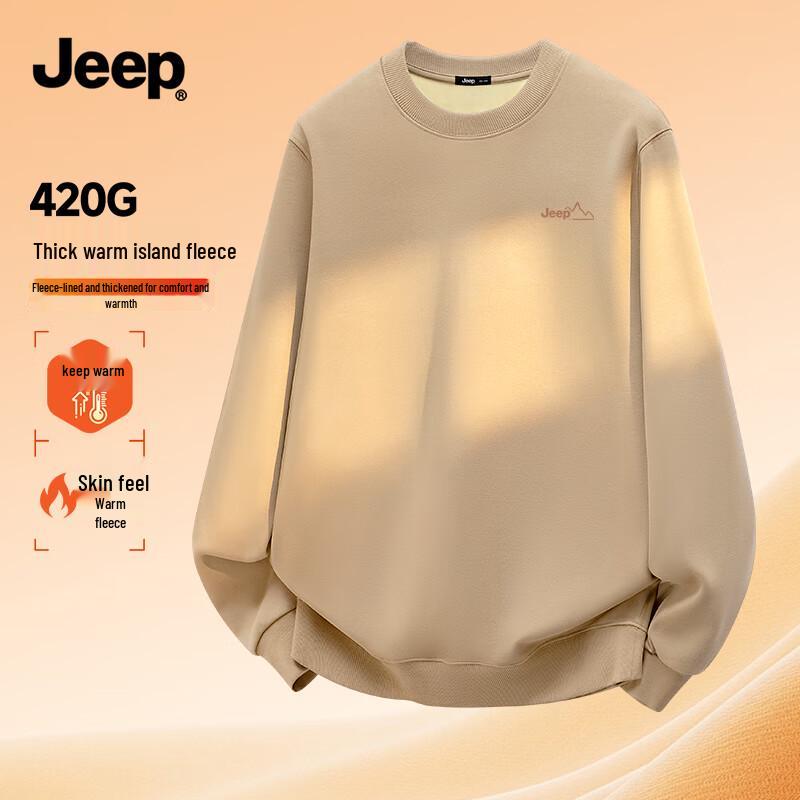 JEEP Unisex Fleece-Lined American Casual Sweatshirt