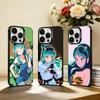 LUM Аниме U-Urusei Y-Yatsura Чехол для телефона For iPhone17, 16,15,14,13,12 Pro Max Черный Конфетный Матовый Ударопрочный Чехол