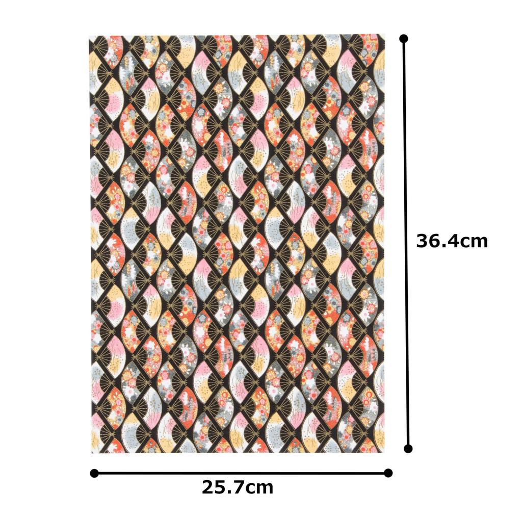 Washi Kawasumi Chiyogami Yuzen Washi B4 size 10 patterns 10 sheets Black