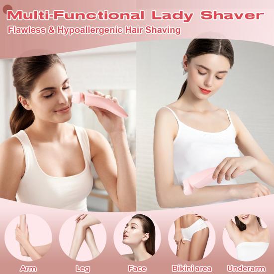 Женская электробритва со светодиодным дисплеем, USB-перезаряжаемая, водонепроницаемая, портативная, для лица, тела, зоны бикини, рук, ног, эпилятор, бритва, триммер