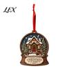 Decorative Wooden Holiday Crafts Christmas House Ornament, 2D Castle Car Hanging Decor with Party Decorations Red String, Rustic Tree Pendant,