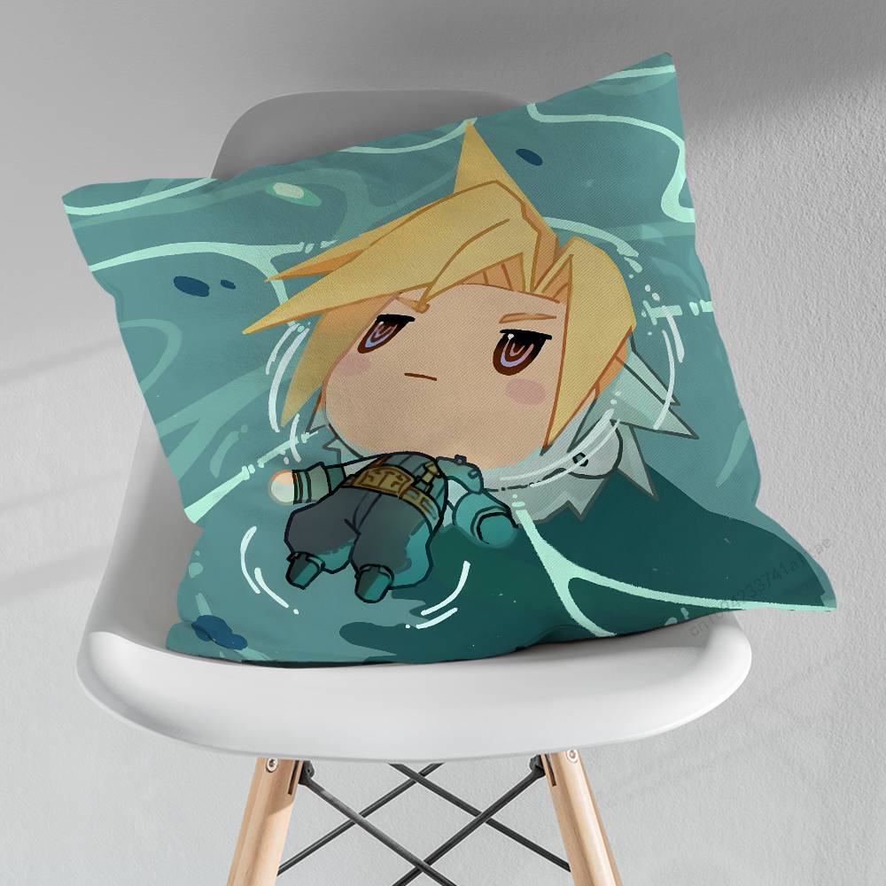 FFinal FFantasy Cloud Strife FFF7 Pillowcase for Sofa Room Office Decor Printing Merchandise AllMatch Cushion Cover