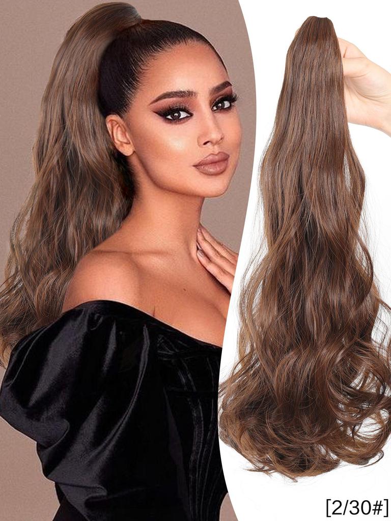 18-дюймовый черный красный блондин коричневый конский хвост наращивание коготь вьющиеся волнистые клипсы накладные волосы конский хвост наращивание волос длинный конский хвост синтетический для женщин