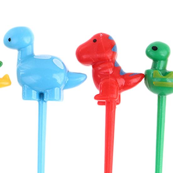 6 шт./компл., фруктовая вилка, противоскользящая мультяшная пластиковая палочка для бенто в форме динозавра, праздничная поставка