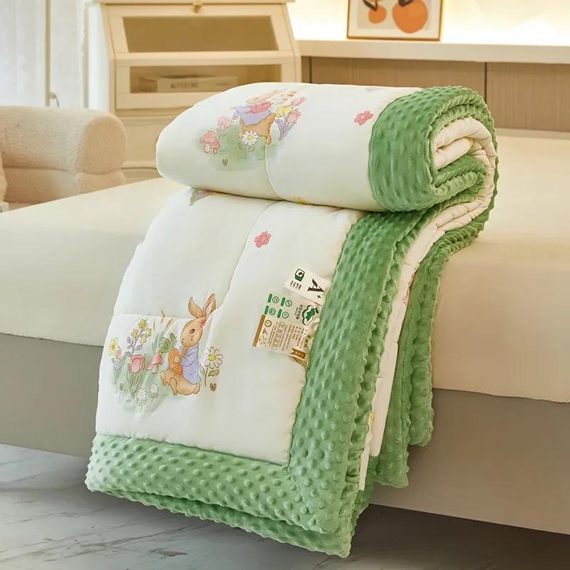 2023 New Doudou Rong Quilt Winter Thickened Children's Dormitory Single Double Quilt Core Double Sided Dual Use Winter Quilt