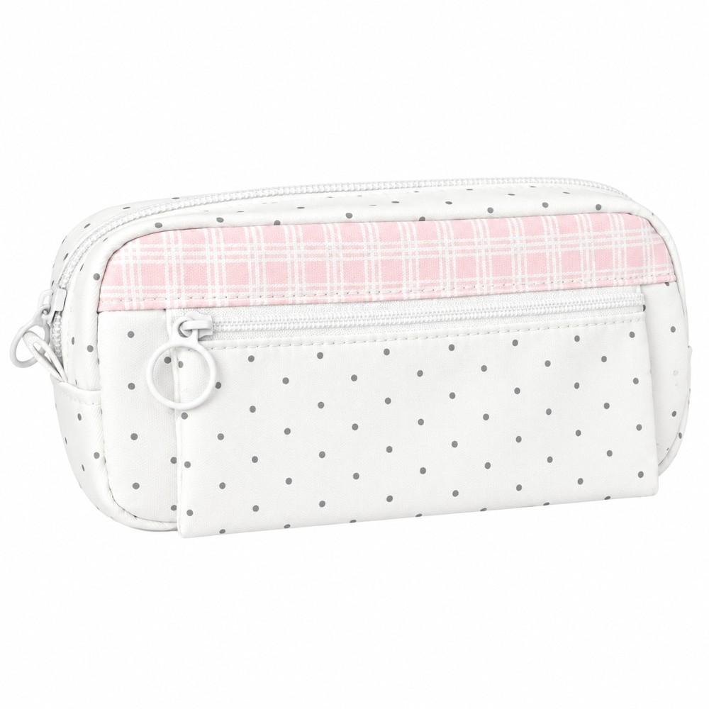 Multi Compartment Pencil Case Polka Dot Print Pen Bag Cute Pencil Pouch Gift