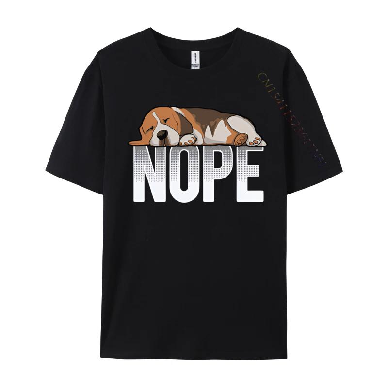 Beagle Dog Nope Vintage Tshirt Mens All Cotton Loose Fitting Oversized Tshirt Top Grahpic Tee Shirt