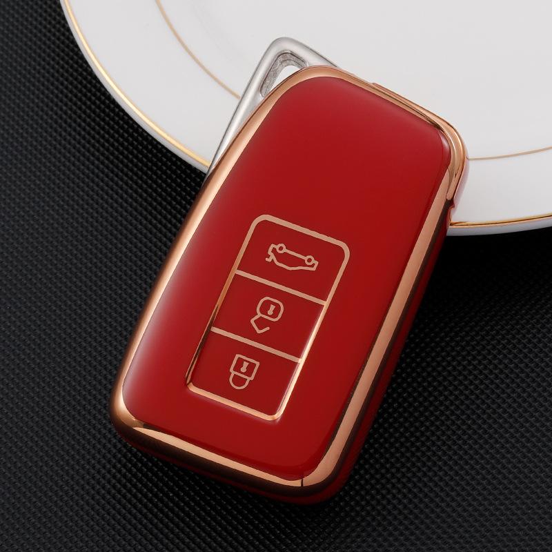 Golden-edged TPU Car Remote Key Cover Case Shell Fob For Lexus NX GS RX IS ES GX LX RC IS UX 200 250 260 300 350 LS 450H 300H Car Accessories