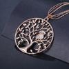 Fashion Drop Pendant Necklace Luxury Women Zinc Alloy Owl Tree of Life Round Pendant Necklace Clavicle Chain Jewelry