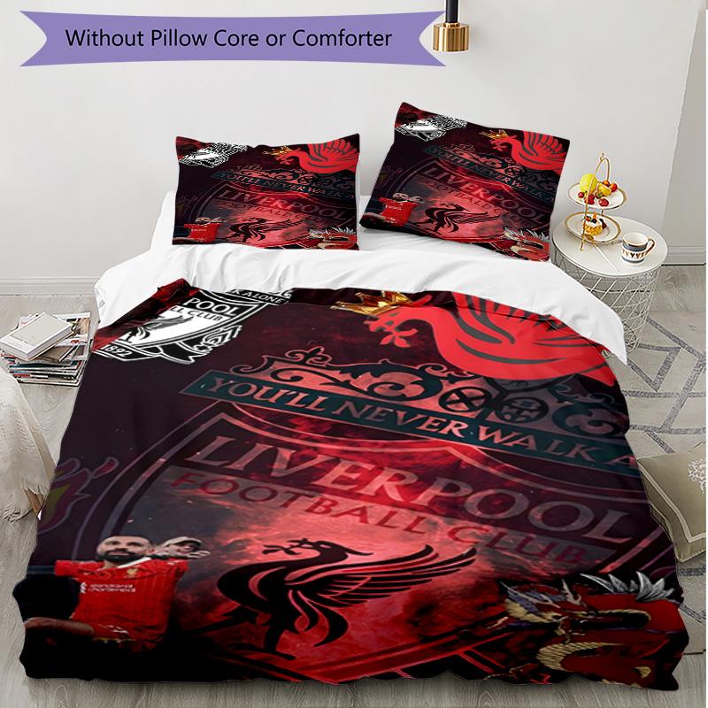 3pcs Duvet Cover Set (1*Duvet Cover + 2*Pillowcase, Without Core), Football team.C Print Soft All‑Season Bedding Set, Home Bedroom Decor Gift