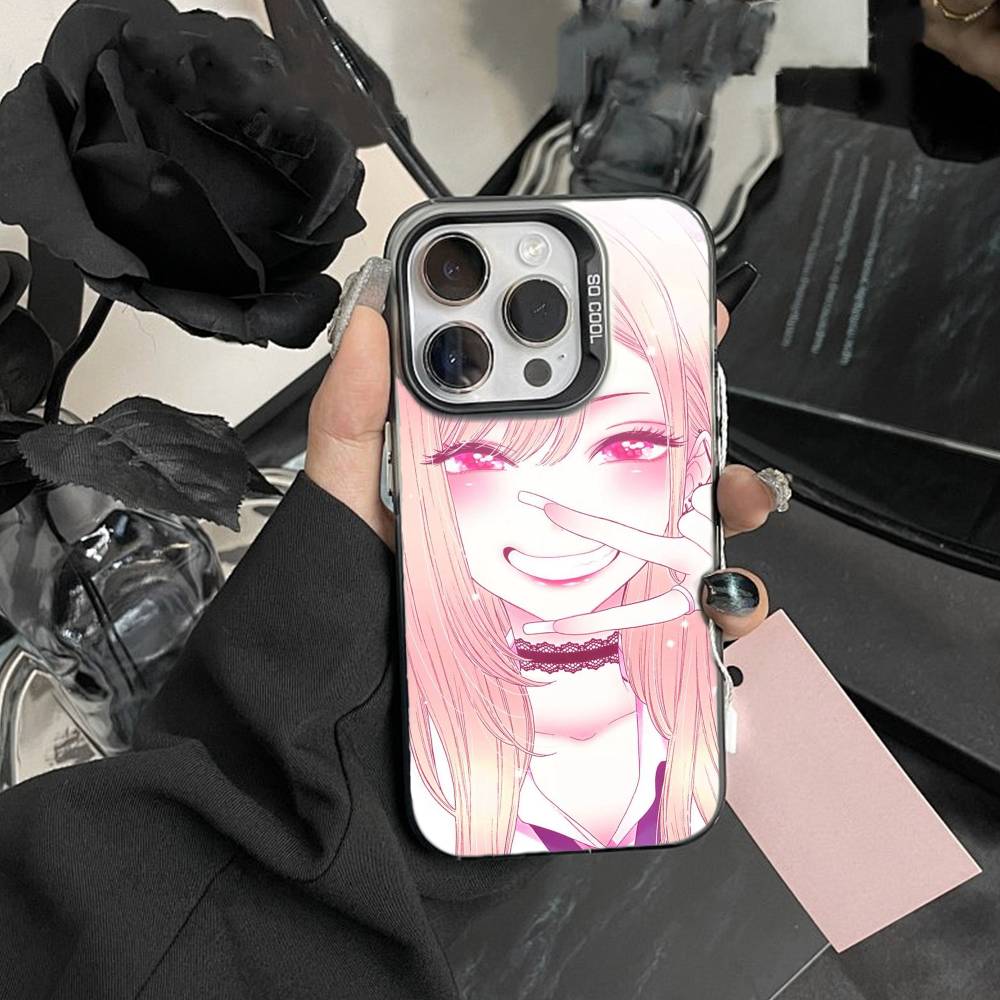 S-Darling Марин Китагава Цветной Серебристый Чехол Для Телефона Для iPhone 17,16,15,14,13,12,Pro MAX Черный Матовый Ударопрочный Чехол