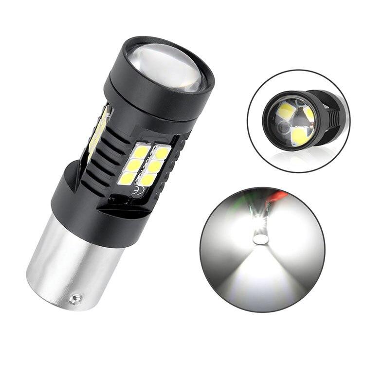 For VW Passat B7 2010-2014 2pcs/lot BA15S CANBus Error Free White LED DRL Daytime Running Lights Bulbs