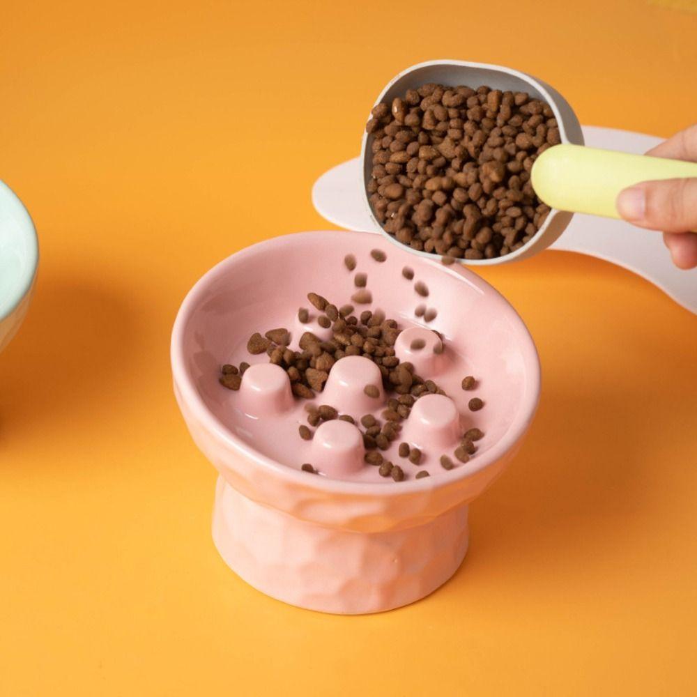 Миска-медленнокрм для кошек с защитой от опрокидывания, керамическая, для питья и еды, кормушка, для влажного и сухого корма