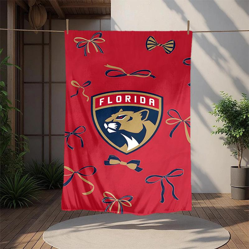 Florida Panthers Flannel Blanket Soft Warm All-Season Throw, Design for Camping, Car Travel, Hiking Sofa, Bed, Office Perfect Gift for Parties