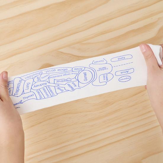 Набор носков для акупрессуры для рефлексологии стоп. Простые в использовании носки для акупрессуры с массажной палочкой. Таблица точек массажа ног. Инструменты для акупрессурного массажа.