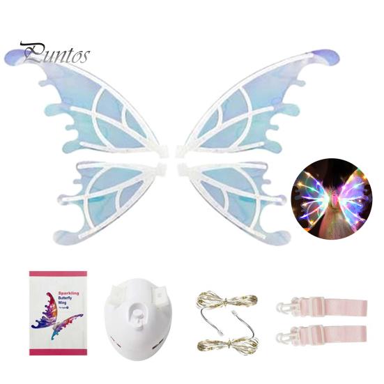 Светодиодные крылья бабочки с музыкой и огнями для девочек, рождественские костюмы фей, регулируемые ремни, рюкзак для больших собак, принцесса-фея