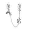 S925 Silver Flower Butterfly Pendant Safety Chain Beaded Bracelet Necklace DIY Craft Making Kit