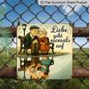 2D Плоский, 1 шт. Винтажный немецкий знак любви "Liebebe gib mir das auch" (Любовь/Долгая жизнь/Жена/Муж) - Алюминиевая металлическая настенная табличка с немецким текстом