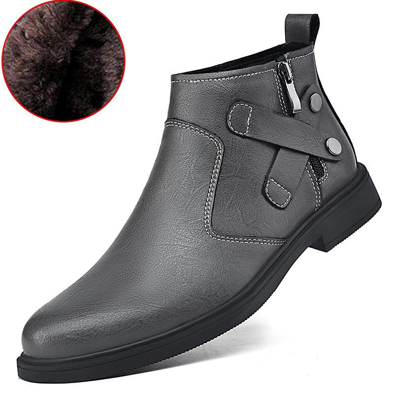 Осень-зима высококачественные мужские ботинки челси, роскошные брендовые белые джинсовые ботинки с боковой молнией, деловые формальные кожаные ботинки