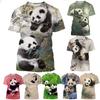 Summer Hot Selling Fashion 3D Printed T-shirt Cute Panda Design Casual Short Sleeved Comfortable Top