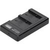 Plastic Battery Charger with LCD Display Camera Battery Double Charging for NP‑FV100