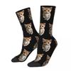 Colorful El Gato Meme Sad Crying Cat Soccer Socks Polyester Long Socks for Unisex