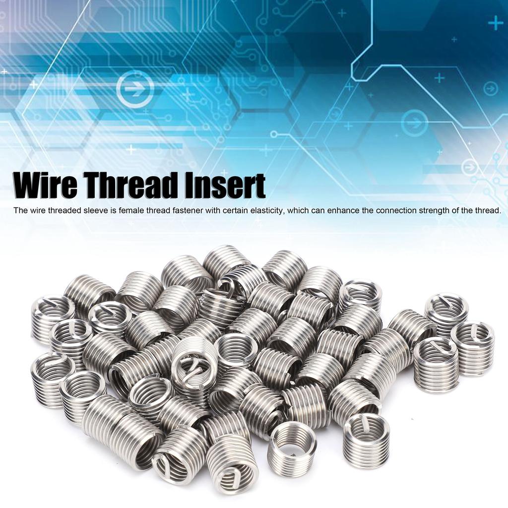 50Pcs Wire Thread Insert Sleeve Bushing Screw Protective Coil Screw Repair Nut Kit M10 x 1.5