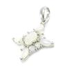 [I2615] - Artisanal Silver Pendant 'Goddess Opal' Silver White (rhodium-plated) - 24x16 Mm