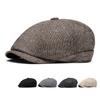Autumn Winter Velvet Warm Beret Middle-aged Men's Octagonal Cap Forward Cap British Newsboy Cap