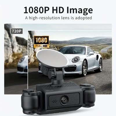 360° Автомобильный видеорегистратор 4 канала Видеорегистратор 1080P Автомобильный видеорегистратор 24H Монитор парковки Передняя камера с задней камерой Ночное видение Черный ящик