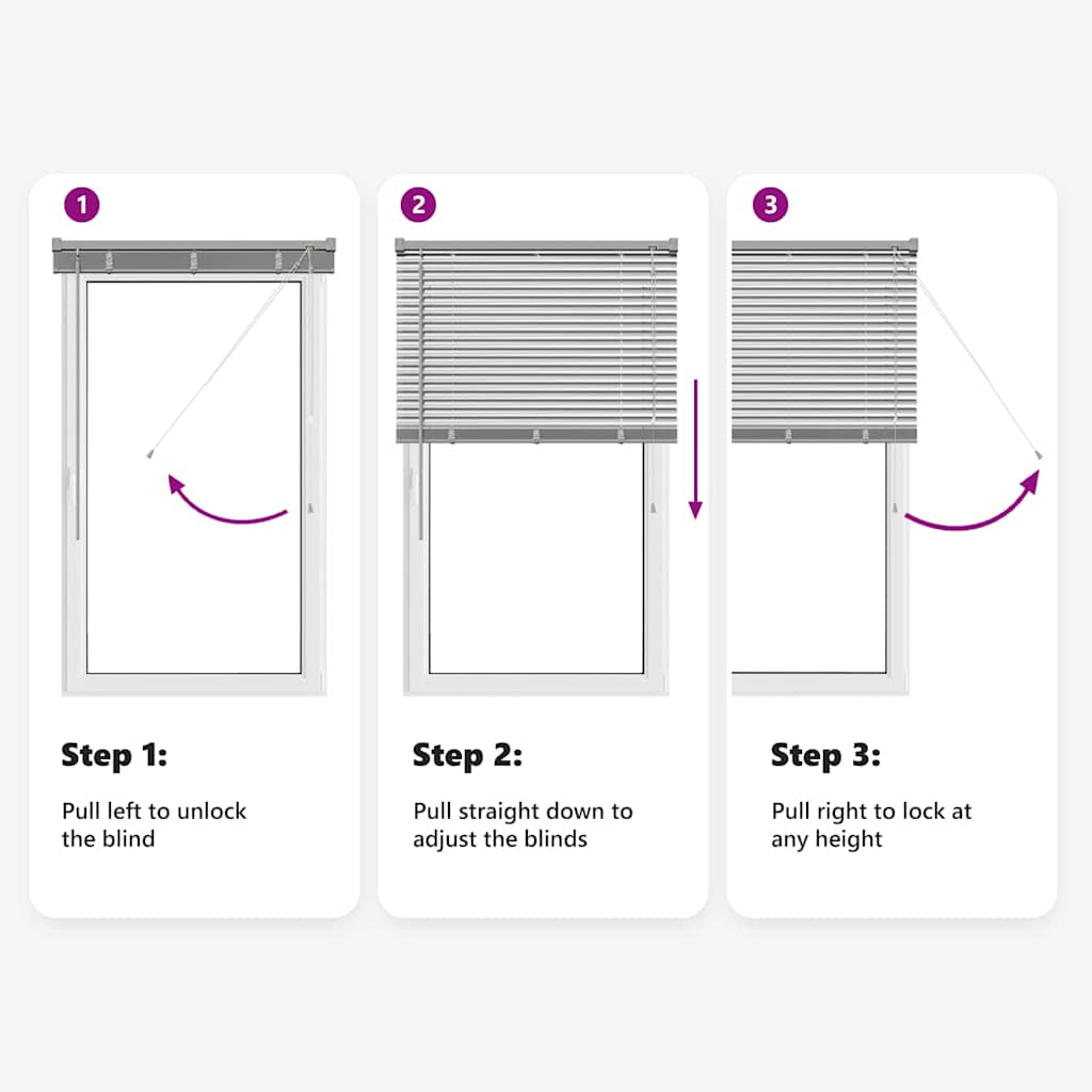 White Aluminum Venetian Blinds 220 x 85 cm