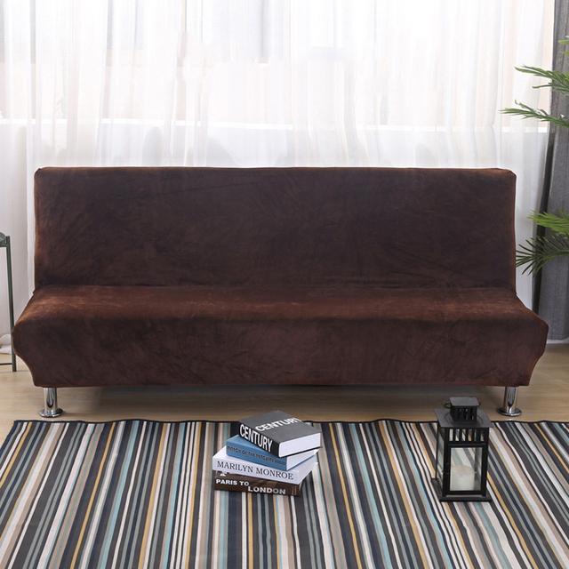 Плюшевый чехол для дивана-кровати, однотонный чехол «все включено» для дивана-кровати без подлокотника, чехлы для складного дивана-кровати, чехол для дивана
