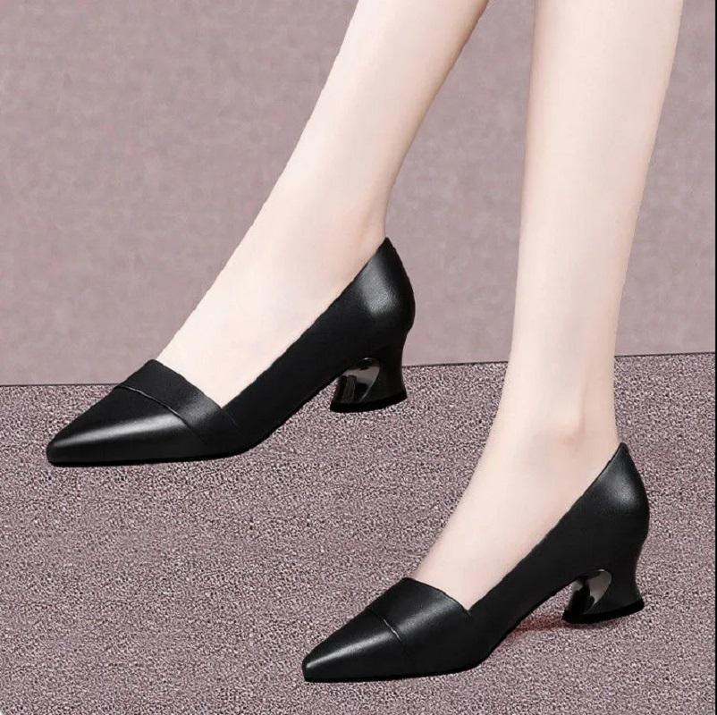 Cresfimix Sapatos Femininas женские модные винно-красные весенние туфли на квадратном каблуке женские повседневные офисные черные кожаные туфли-лодочки A6674