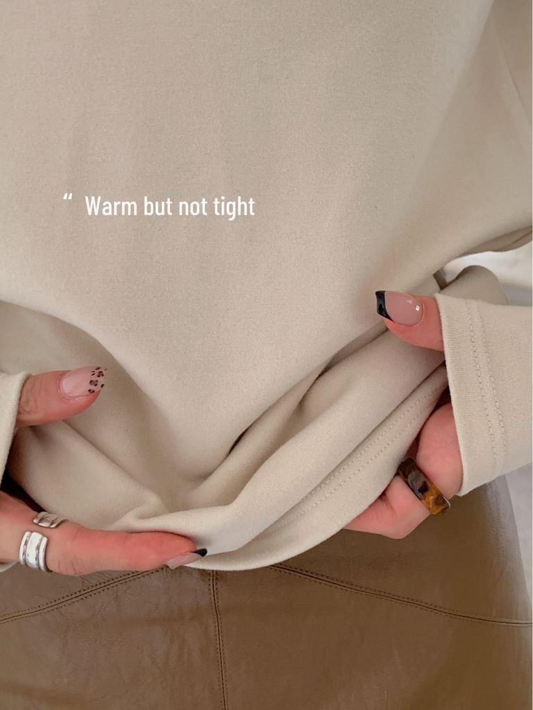 Du Xiaozhai бархатная тонкая теплая рубашка с высоким воротником для женщин - 2024 осень/зима