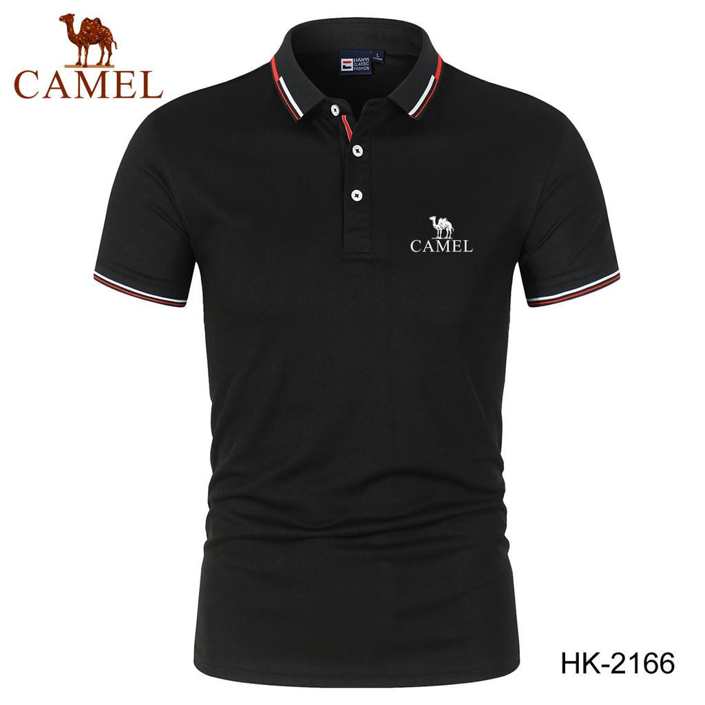 Camel Spring/Summer New Embroidered Polo Men's Breathable Top Quick Drying Polo Shirt Moisture Wicking Polo Shirt
