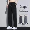 Men’s Summer Thin Wide-Leg Ice Silk Trousers – Loose Fit Casual Dress Pants