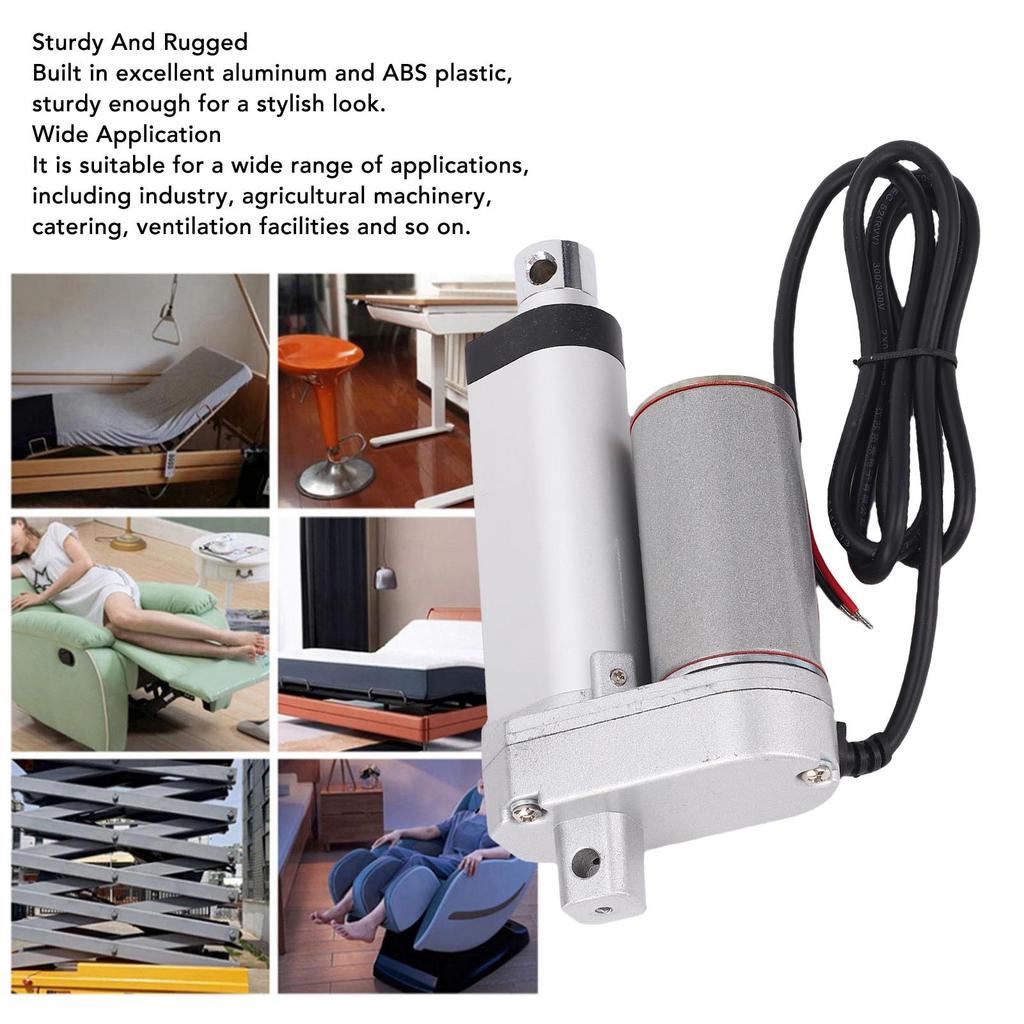 Linear Actuator DC 12V Electric Motion 50mm Stroke 750N Force 10mm/s Heavy Duty Aluminium Alloy Tool